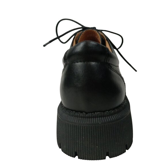 Classic IUY Black Leather Womens Size 10 Lace-Up Oxford Shoes With Sturdy Rubber - Picture 5 of 9
